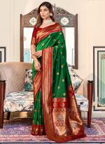 Paithani Silk Green Festival Wear Weaving Saree